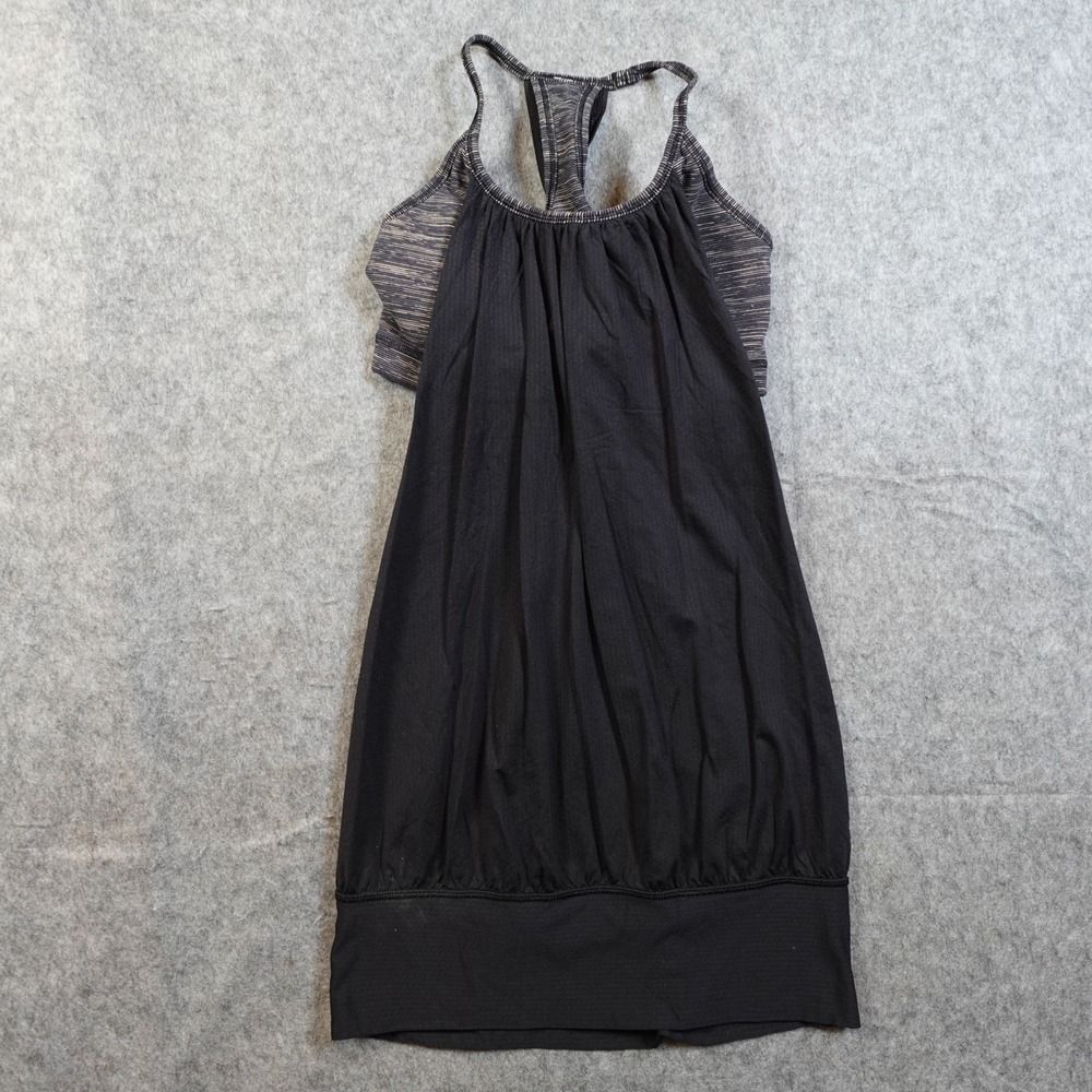 Lululemon Tank Top Womens 4 No Limits Racerback Gym Workout Built in Bra Black